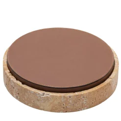 Giobagnara Scatola rotonda in pelle e marmo Giza #9> Scatole