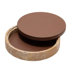 Giobagnara Scatola rotonda in pelle e marmo Giza #9> Scatole