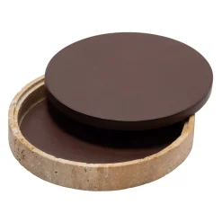 Giobagnara Scatola rotonda in pelle e marmo Giza #5> Scatole