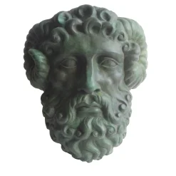 Todini Sculture Scultura da parete in ceramica di Giove Ammon> Sculture Da Parete