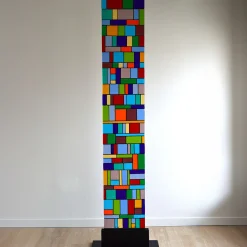 VéVé Glass Scultura da terra in vetro di Murano policromo Stele Flowers> Sculture Decorative