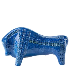 Bitossi Ceramiche Scultura di toro blu di Aldo Londi> Statuine