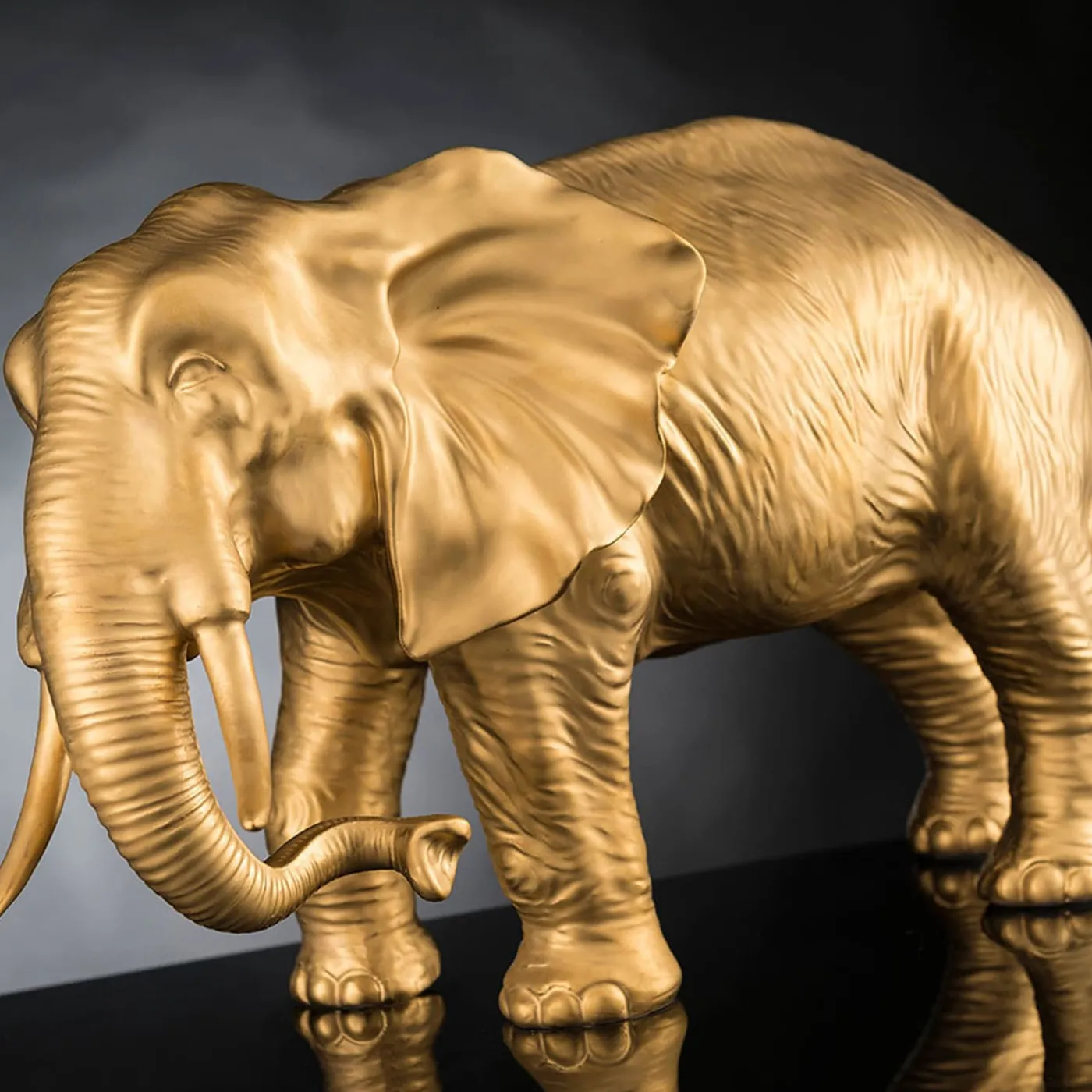 VGnewtrend Scultura d'oro a forma di elefante del padre africano> Statuine