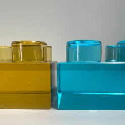 Ghirò Studio Scultura in cristallo blu fatta a mano in mattoni> Sculture Decorative