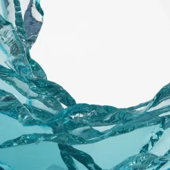 Ghirò Studio Scultura in cristallo d'onda con acquamarina><noscript><img width=