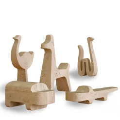 Monitillo 1980 Scultura in Marmo Beige Safari Ippopotamo di Matteo Ragni> Statuine