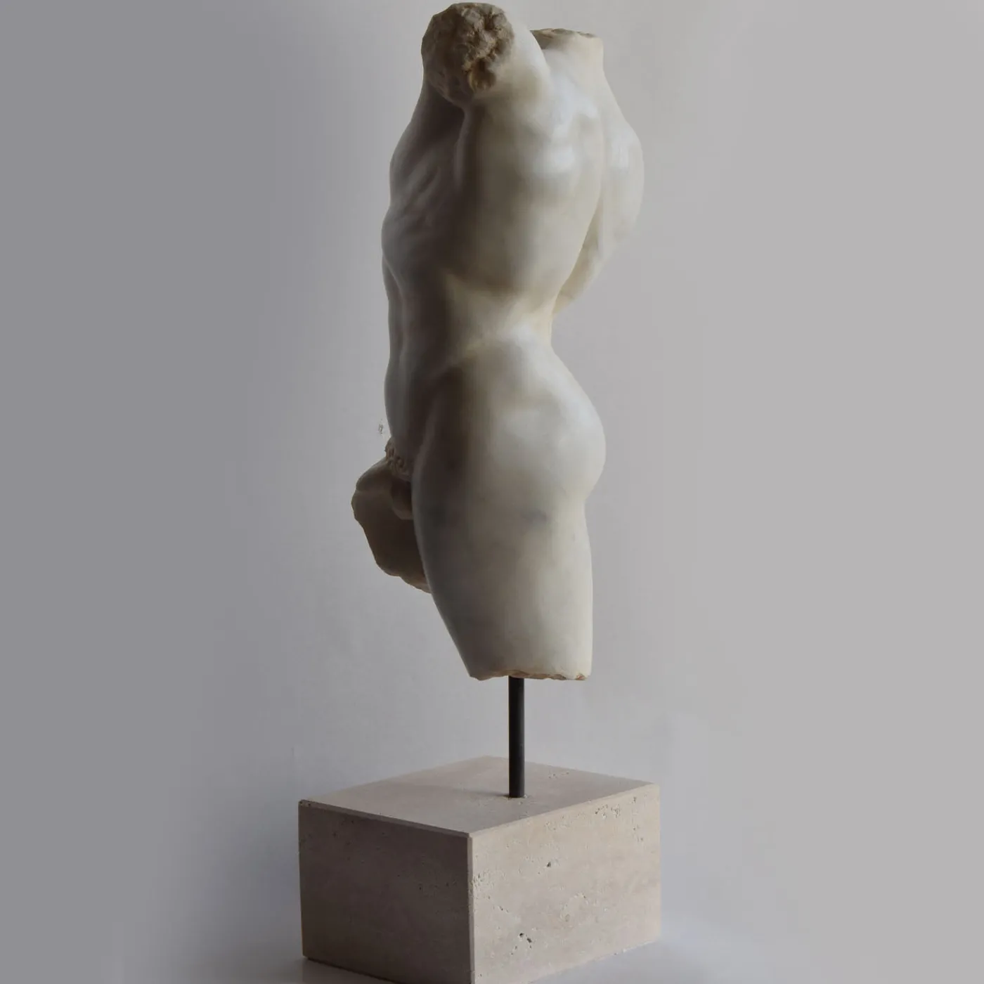 Todini Sculture Scultura in marmo di Carrara torso di satiro con base> Statuine