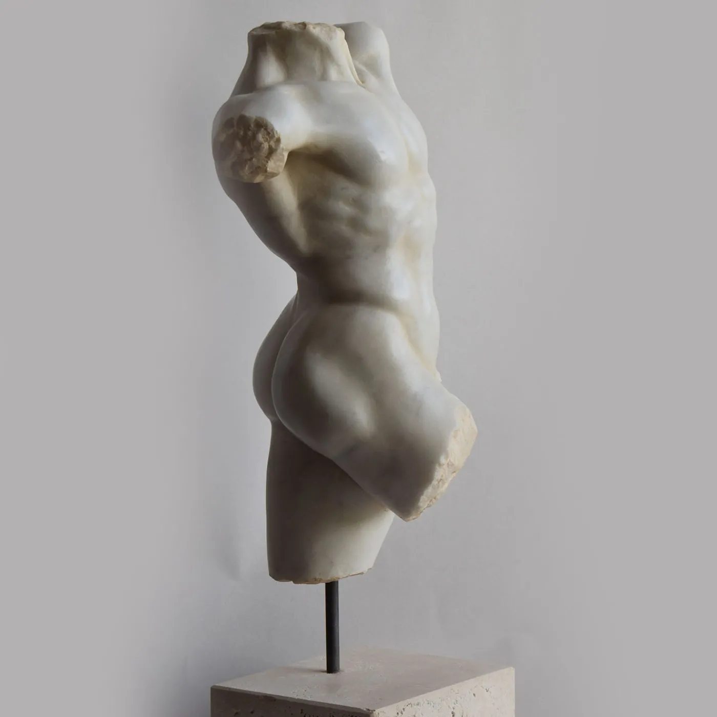 Todini Sculture Scultura in marmo di Carrara torso di satiro con base> Statuine