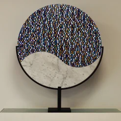 VéVé Glass Scultura in marmo e vetro policromo di origine blu> Sculture Decorative