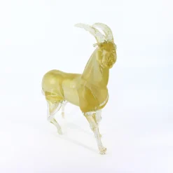 Madeforsoul Scultura in vetro di Murano con stambecco dorato> Statuine