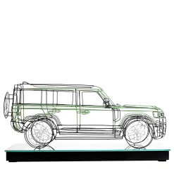 Profilo Scultura Land Rover in filo metallico> Statuine