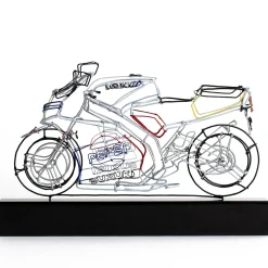 Profilo Scultura Moto da corsa in filo metallico><noscript><img width=