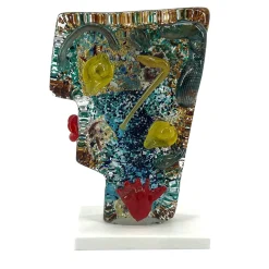 Officine di Murano 1295 Scultura multicolore Picasso> Sculture Decorative