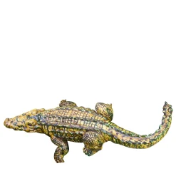 Ceramiche Ceccarelli Scultura policroma di Coccodrillo> Statuine