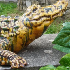 Ceramiche Ceccarelli Scultura policroma di Coccodrillo> Statuine