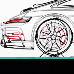 Profilo Scultura Porsche in filo metallico> Statuine