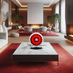 VéVé Glass Scultura Target in vetro di Murano e marmo di Carrara><noscript><img width=