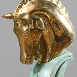 Fonderia Artistica Ruocco Scultura testa di cavallo Moderna in bronzo><noscript><img width=