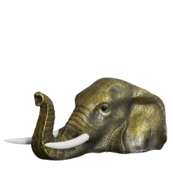 Molto Collectibles Scultura Testa di Elefante in Ottone> Statuine