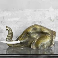 Molto Collectibles Scultura Testa di Elefante in Ottone><noscript><img width=