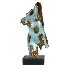 Fonderia Artistica Ruocco Scultura Torso Femminile Frangiato in Bronzo> Sculture Decorative