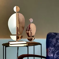 Nicola Del Verme Scultura Umanoide in Ottone e Galvanica Rame Rosa Lucido><noscript><img width=