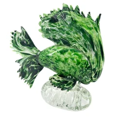 Officine di Murano 1295 Scultura verde di pesce tropicale> Statuine
