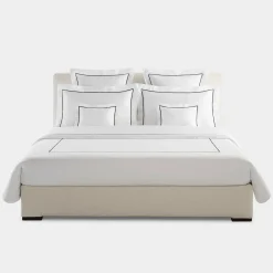 Biancoperla Set copripiumino BACCHETTA in cotone satinato bianco> Biancheria Da Letto