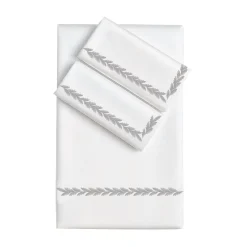 Biancoperla Set copripiumino Botero ricamato in cotone percalle bianco> Biancheria Da Letto