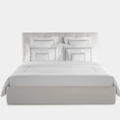 Biancoperla Set copripiumino Botero ricamato in cotone percalle bianco><noscript><img width=