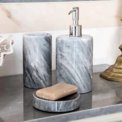 FiammettaV Home Collection Set da bagno 3 pezzi in marmo grigio><noscript><img width=