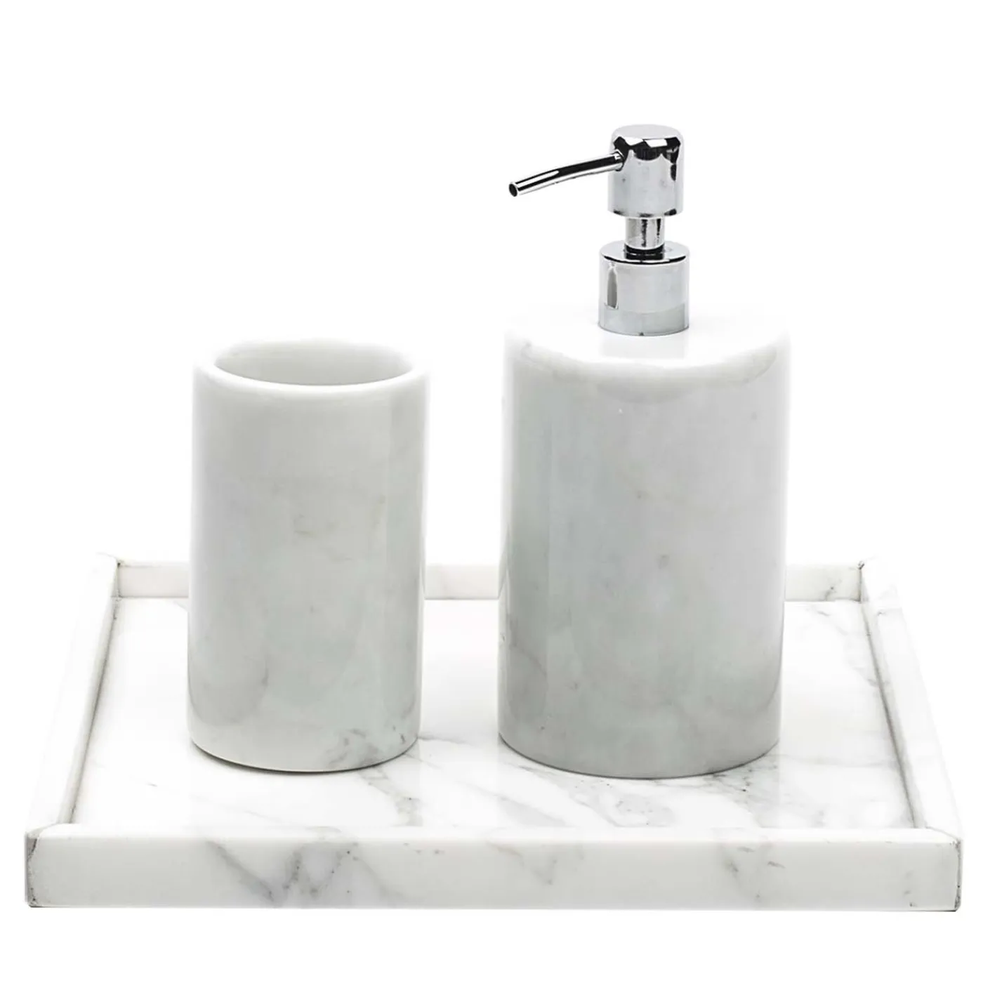FiammettaV Home Collection Set da bagno rotondo in marmo bianco di Carrara> Arredo Bagno