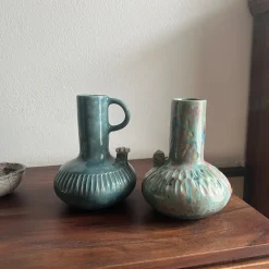 Metakeramos Set di 2 Anfore Eco Abitato in Ceramica Azzurra della Collezione Micromondo> Anfore