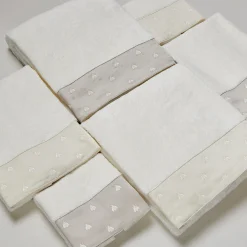 Mastro Raphael Set di 2 asciugamani in raso avorio Api><noscript><img width=