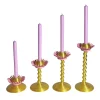 M'AMA Interni + di Federica Zama Set di 4 candelabri stampati in 3D Blooming Oro e Rosa> Candelieri E Portacandele