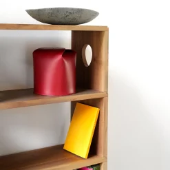 Tonucci Collection Set di 2 cestini Bloom in pelle rossa di Viola Tonucci><noscript><img width=