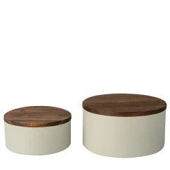 Stilleben Set di 2 contenitori in ceramica con coperchio di legno> Scatole