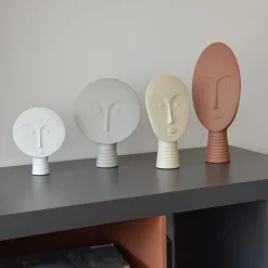 Lineasette Set di 4 maschere decorative bianche e marroni><noscript><img width=