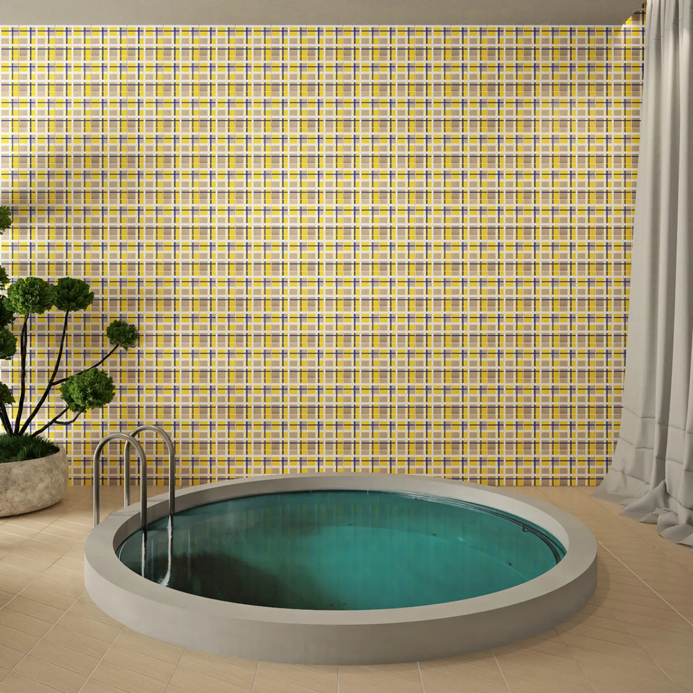 Ma.Vi. Ceramica Set Di 25 Piastrelle Tartan Giallo Tipo 1> Piastrelle E Pavimenti