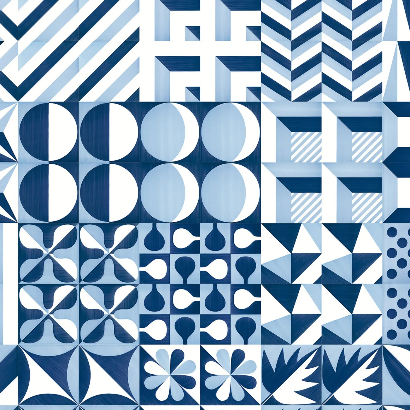 Francesco De Maio Set di 25 piastrelle tipo 4 della Collezione Blu Ponti di Gio Ponti> Piastrelle E Pavimenti