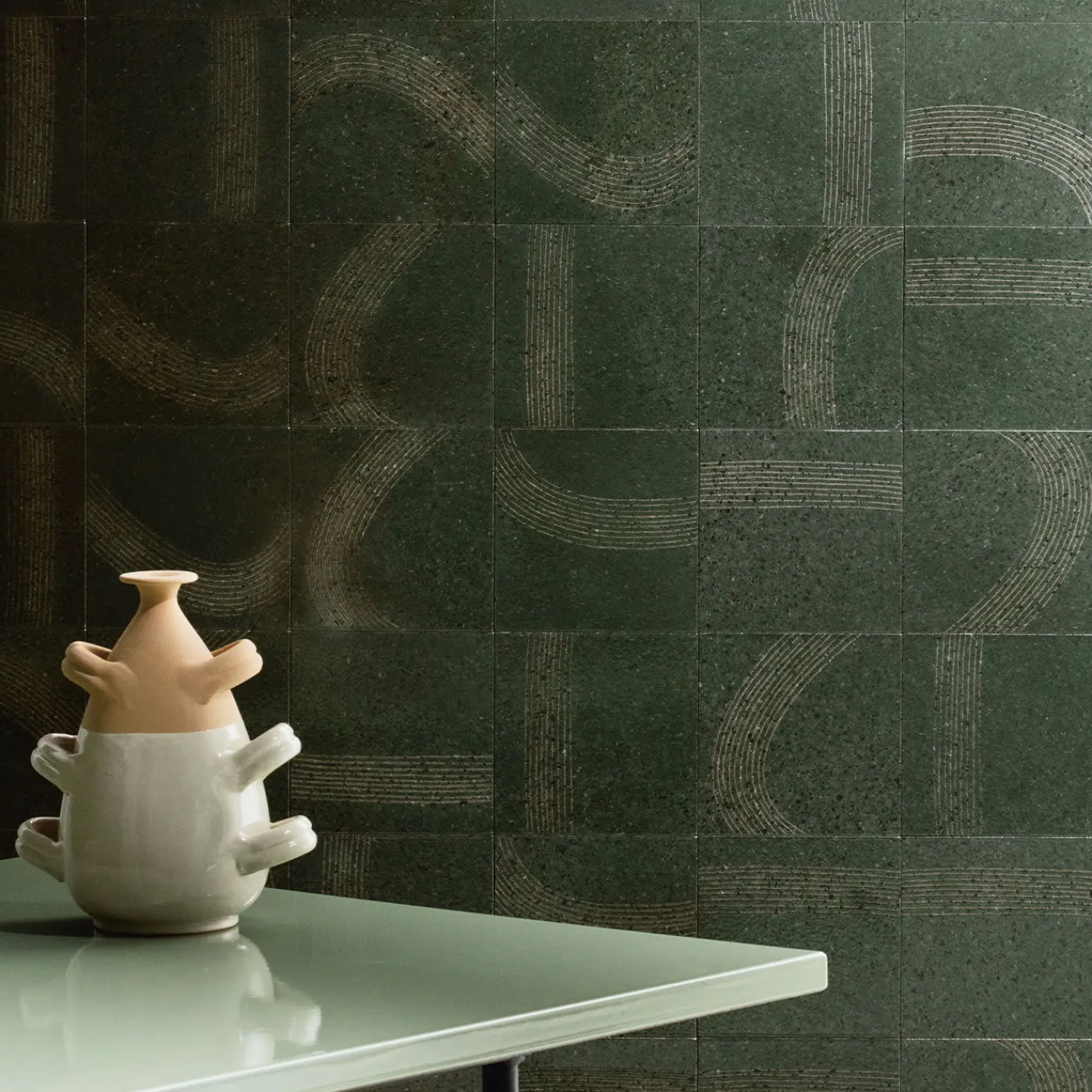 Ninefifty Set di 25 piastrelle verdi Scie di Margherita Rui> Piastrelle E Pavimenti