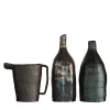 Onofrio Acone Set di 3 Piccole Bottiglie Decorative in Ceramica Nera> Bottiglie Decorative