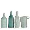 Onofrio Acone Set di 4 Piccole Bottiglie Decorative in Ceramica Toni Azzurri> Bottiglie Decorative