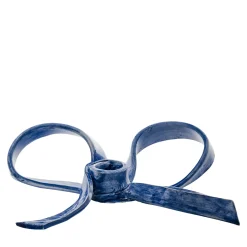 Bitossi Home Set di 2 portacandele in ceramica a forma di fiocco blu> Candelieri E Portacandele