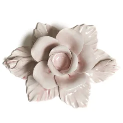 Bitossi Home Set di 2 portacandele rosa a forma di rosa> Candelieri E Portacandele