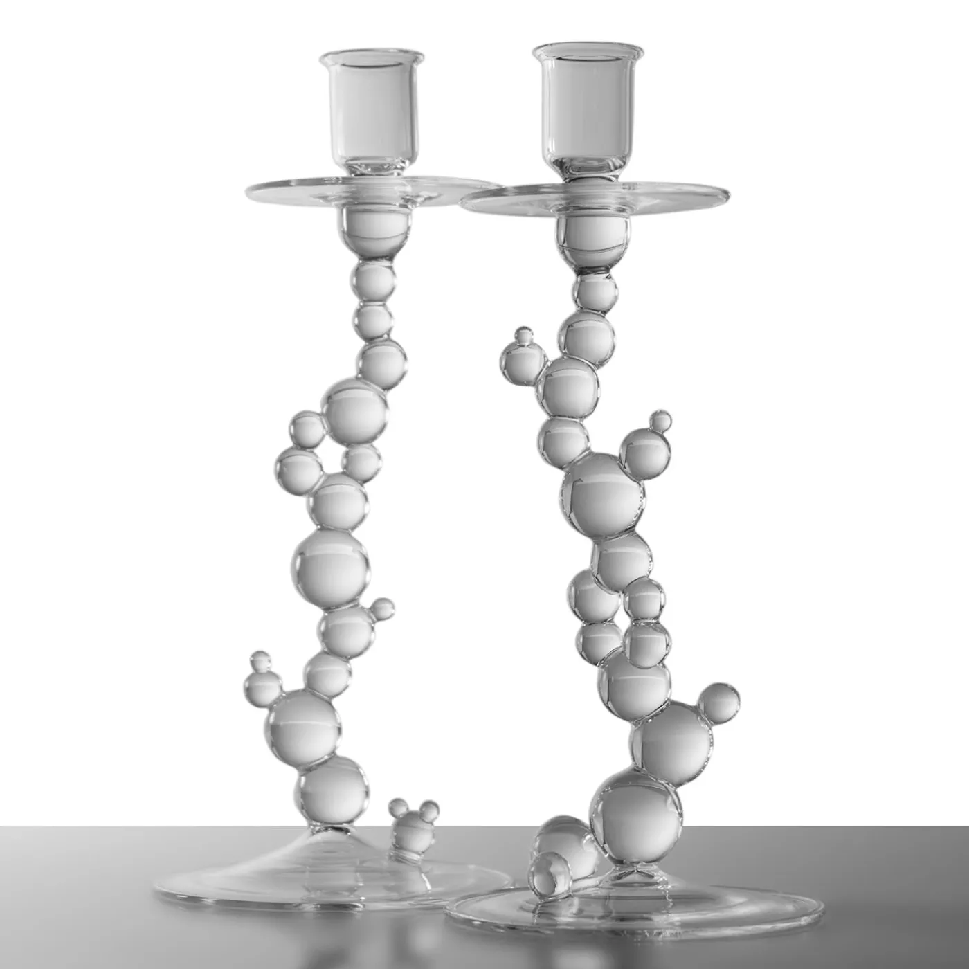 Simone Crestani Set di 2 Portacandele Trasparenti H₂O Bubble> Candelieri E Portacandele