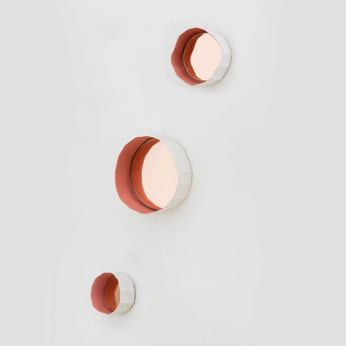 Paola Paronetto Set di 3 specchi Ninfea 12 Rosa> Specchi Da Parete