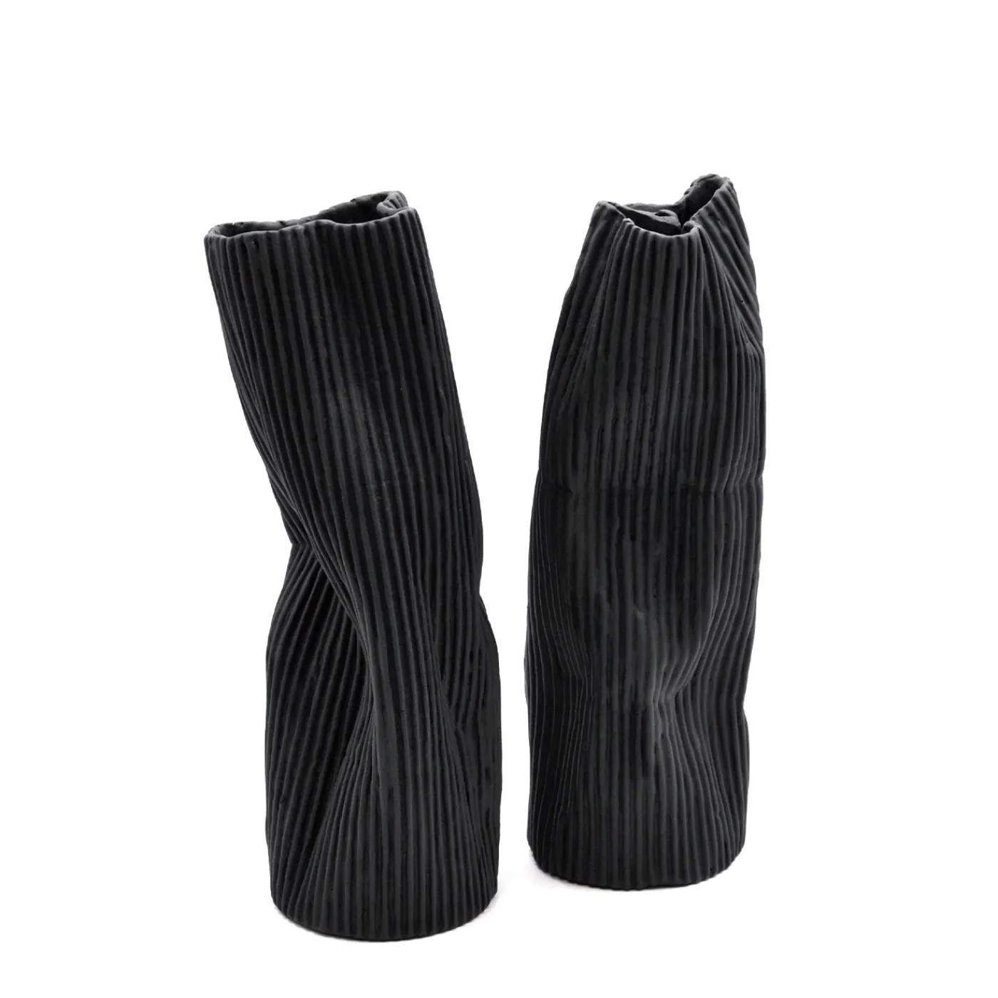 Design Center 1991 Set di 2 vasi decorativi "Paesaggio 25 Black #1" di Nino Basso> Vasi Decorativi