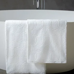 Rivolta Carmignani Set di asciugamani bianchi jacquard Shangri-La> Biancheria Da Bagno
