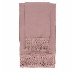 Once Milano Set di asciugamani rosa vintage con frangia lunga> Biancheria Da Bagno